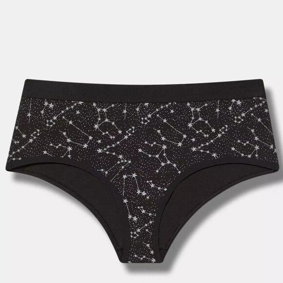 Torrid Panties 0X L Cheeky Black Stars Cotton Mid Rise Panty Plus Underwear New - Picture 1 of 3